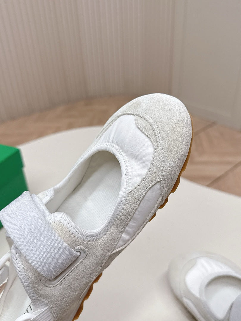 Bottega Veneta Orbit Flash Mary-Jane Sneakers Grey White