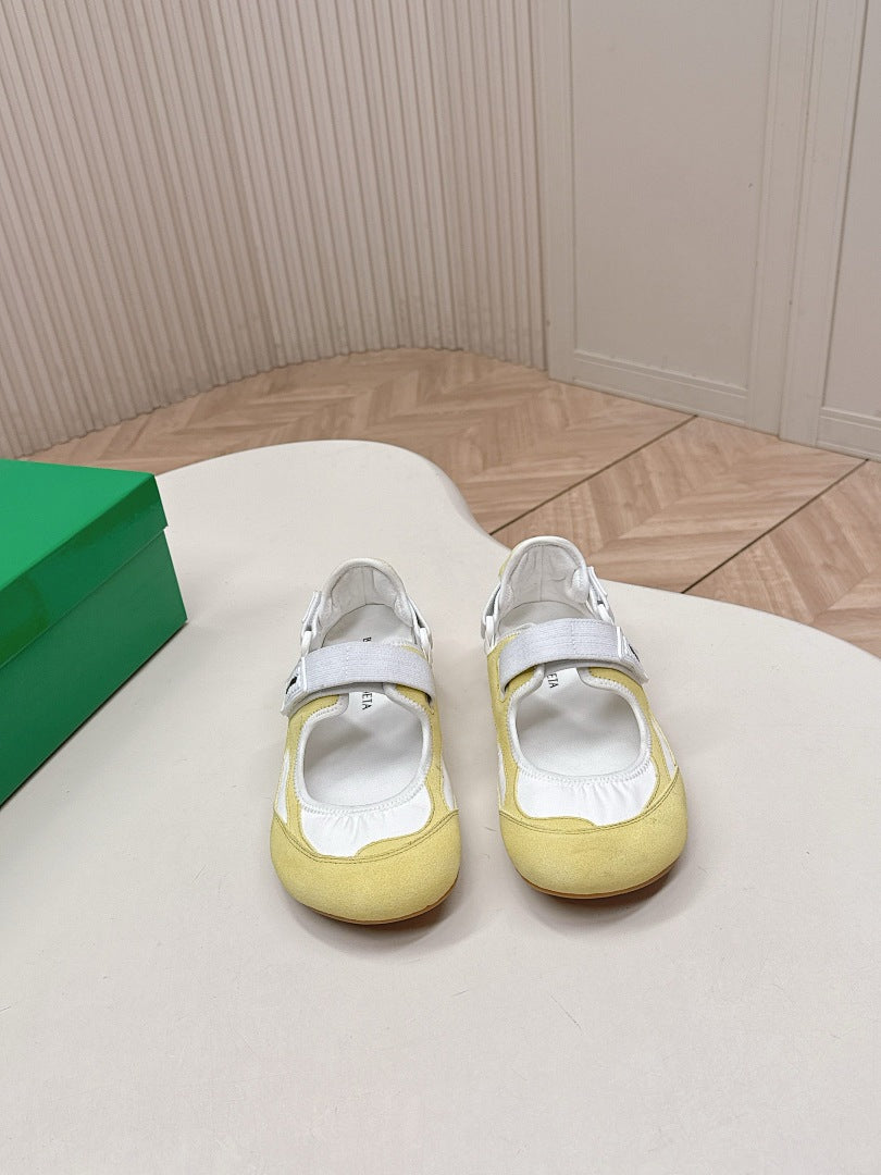 Bottega Veneta Orbit Flash Mary-Jane Sneakers Yellow White