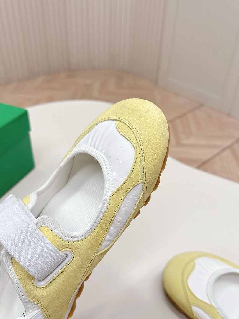 Bottega Veneta Orbit Flash Mary-Jane Sneakers Yellow White