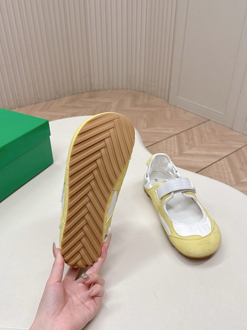 Bottega Veneta Orbit Flash Mary-Jane Sneakers Yellow White