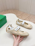 Bottega Veneta Orbit Flash Mary-Jane Sneakers Beige White