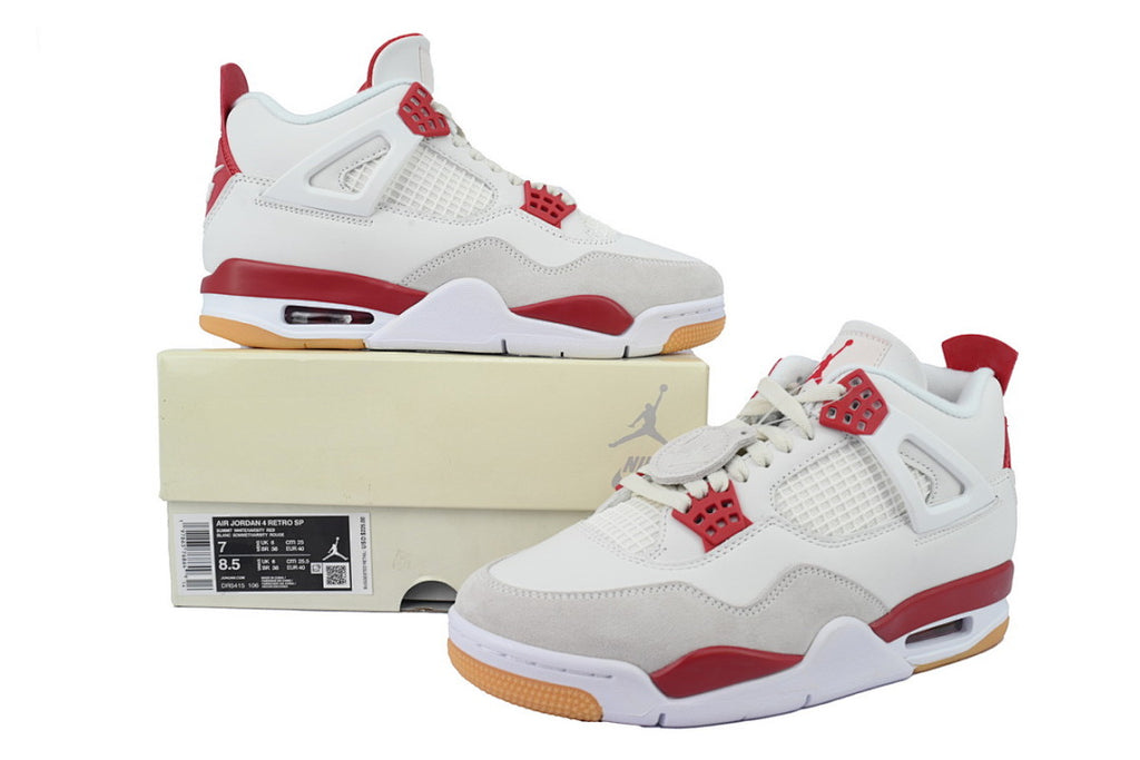 SB x Air Jordan 4 Retro SP 'Varsity Red' Basketball Shoes White Red
