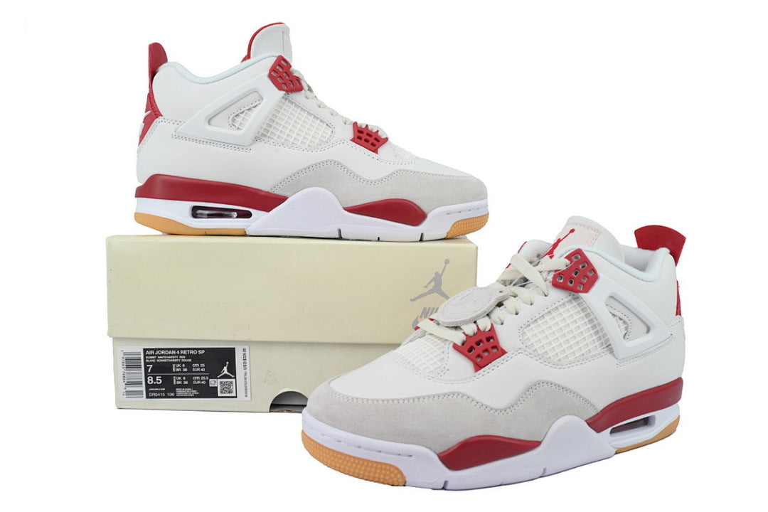 SB x Air Jordan 4 Retro SP 'Varsity Red' Basketball Shoes White Red