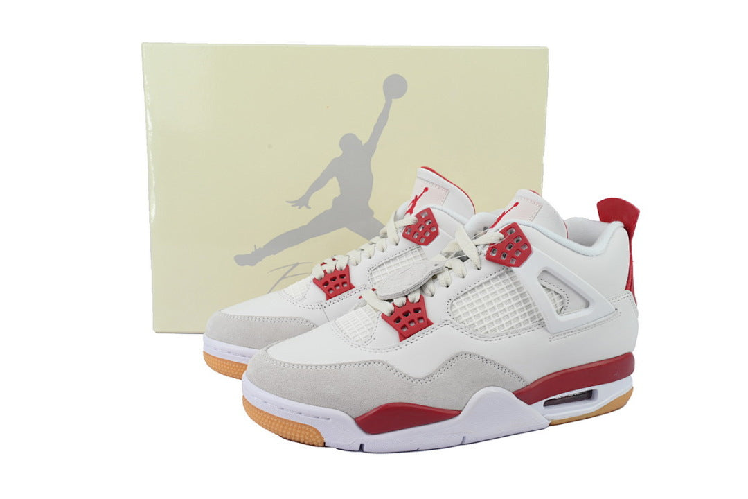 SB x Air Jordan 4 Retro SP 'Varsity Red' Basketball Shoes White Red