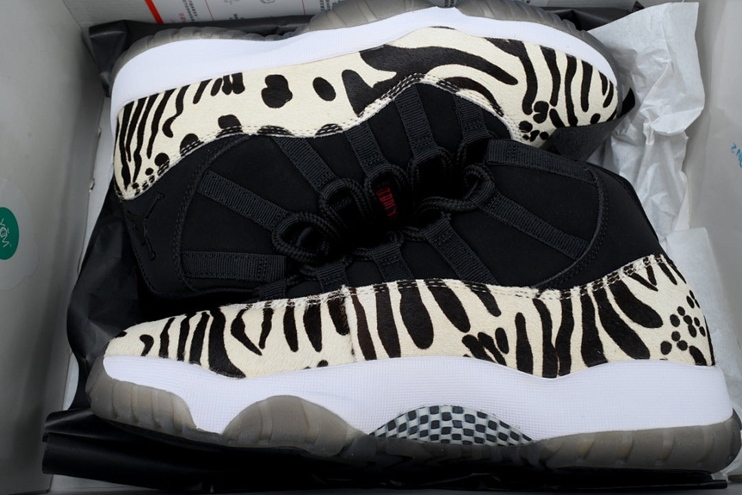 Air Jordan 11 Retro ‘Animal Instinct’ Basketball Sneakers Black White