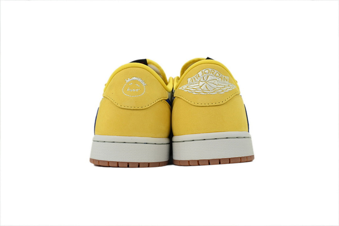Travis Scott x Air Jordan 1 Low OG Canary Basketball Sneakers Yellow