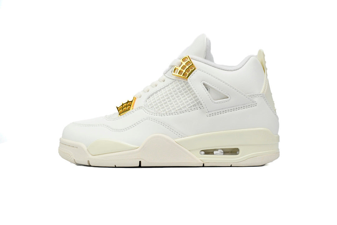 Air Jordan 4 WMNS Sail Basketball Shoes White Gold