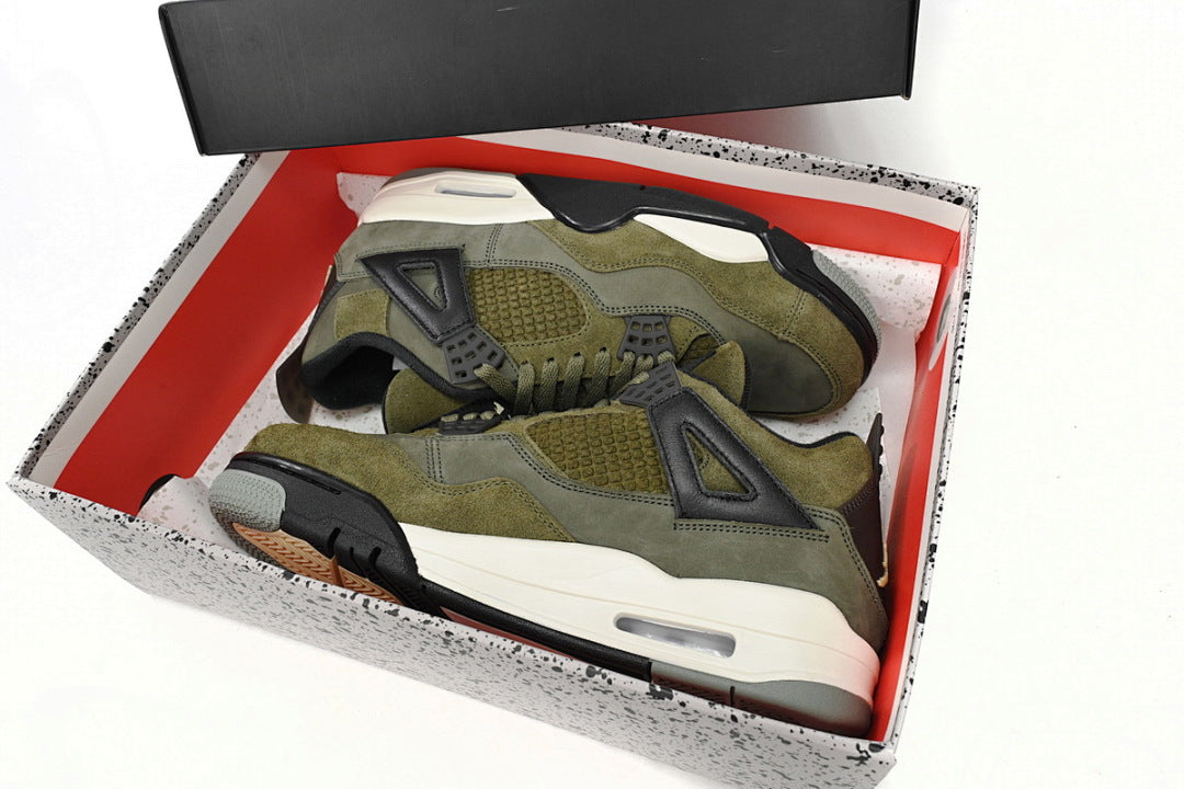 Air Jordan 4 Retro Craft “Olive” Basketball Shoes Army Green