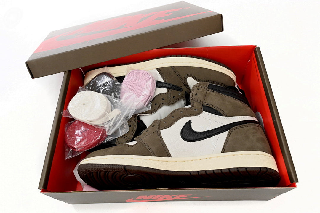 Travis Scott x Air Jordan 1 High Sneakers Black Brown